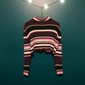 PURPLE STRIPED CROP TOP
